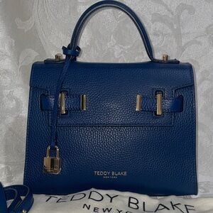 Teddy Blake Dark Navy Ava 9 inch Leather Top-Handle Satchel